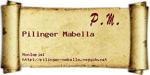 Pilinger Mabella névjegykártya